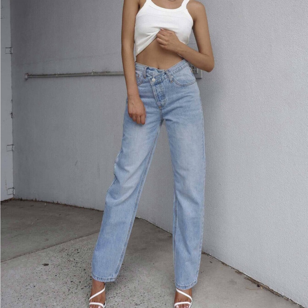 Princess Polly Asymmetric Jeans Size 4
